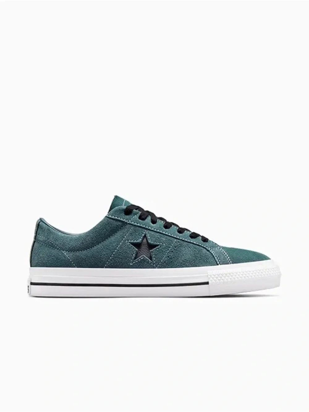 Converse Kids Teal Suede One Star Sneakers with Black Star - Picture 14 of 14
